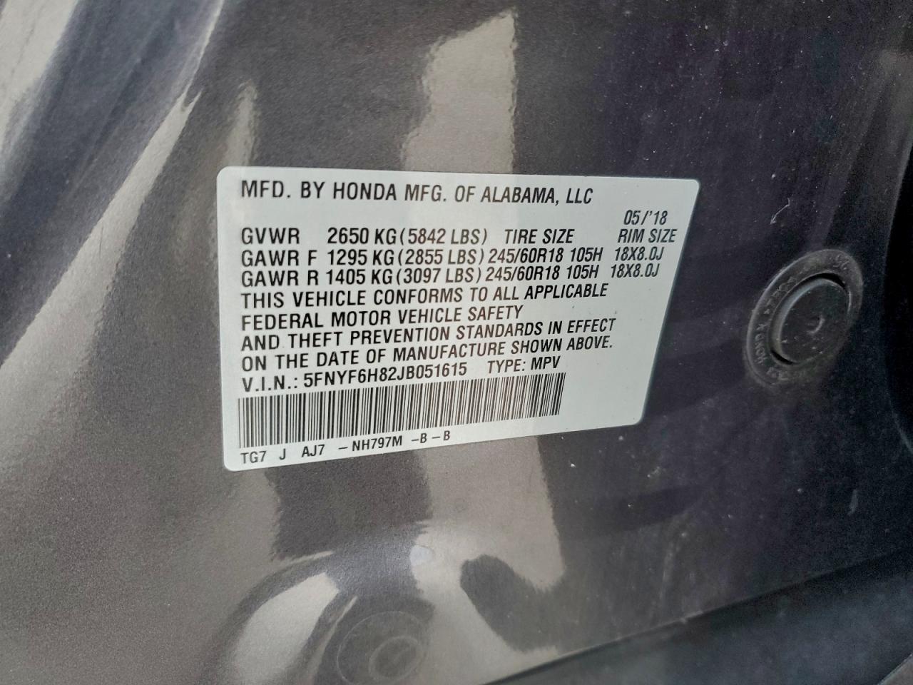 2018 HONDA PILOT