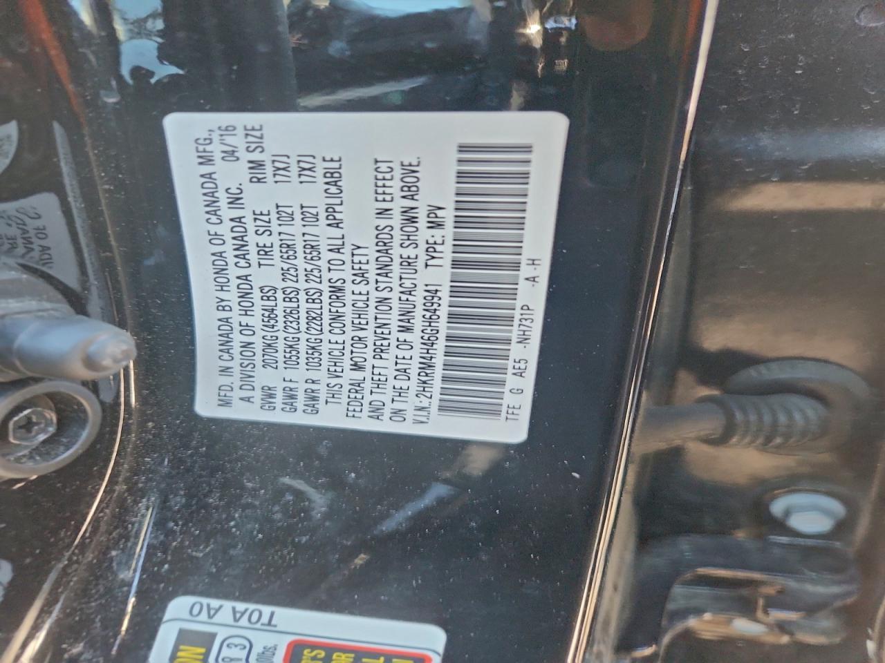2016 HONDA CR-V