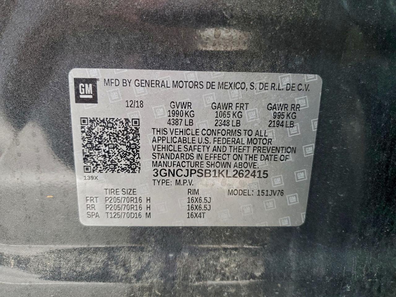 2019 CHEVROLET TRAX