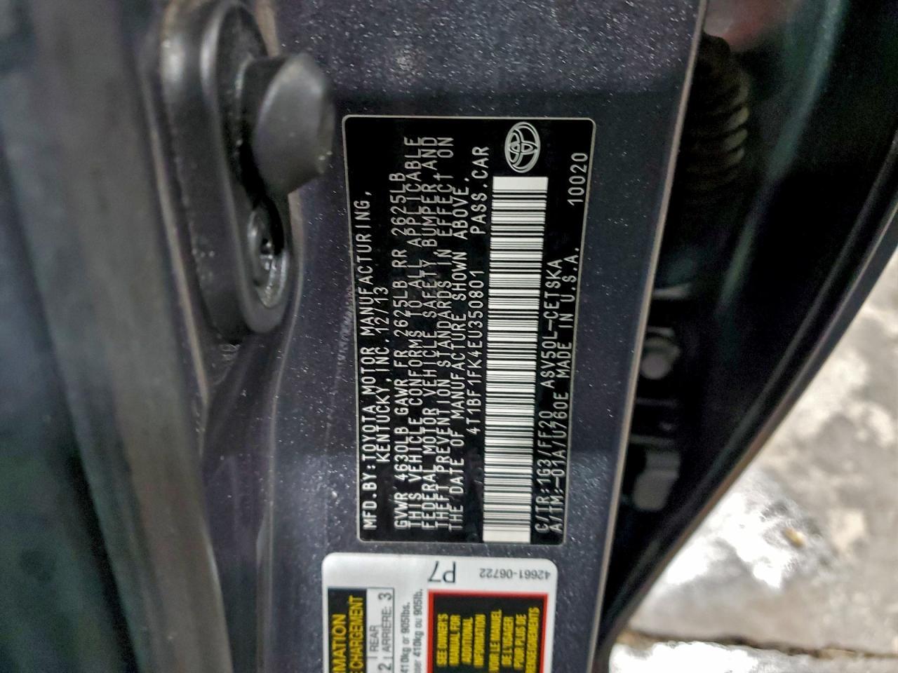 2014 TOYOTA CAMRY