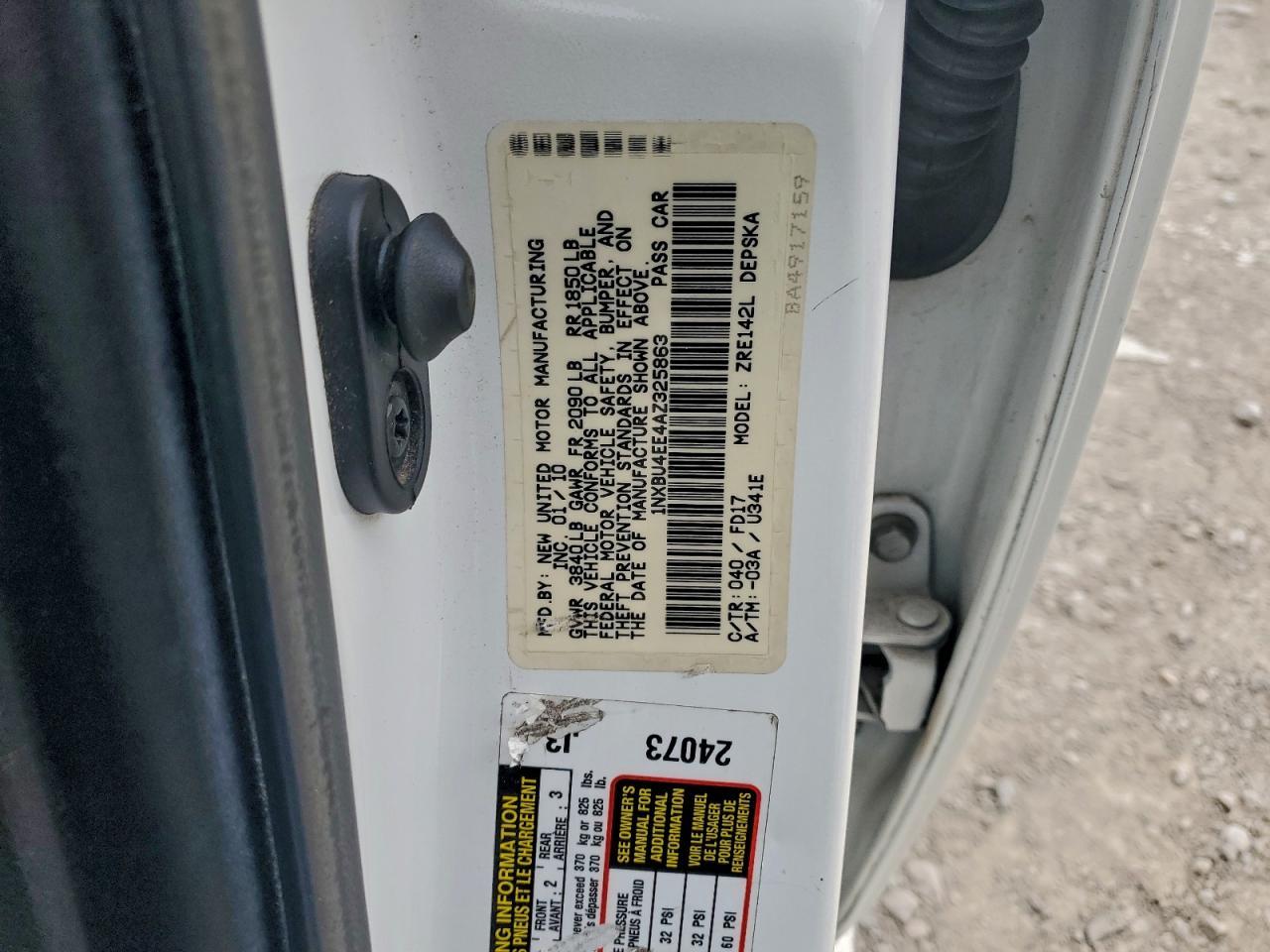 2010 TOYOTA COROLLA