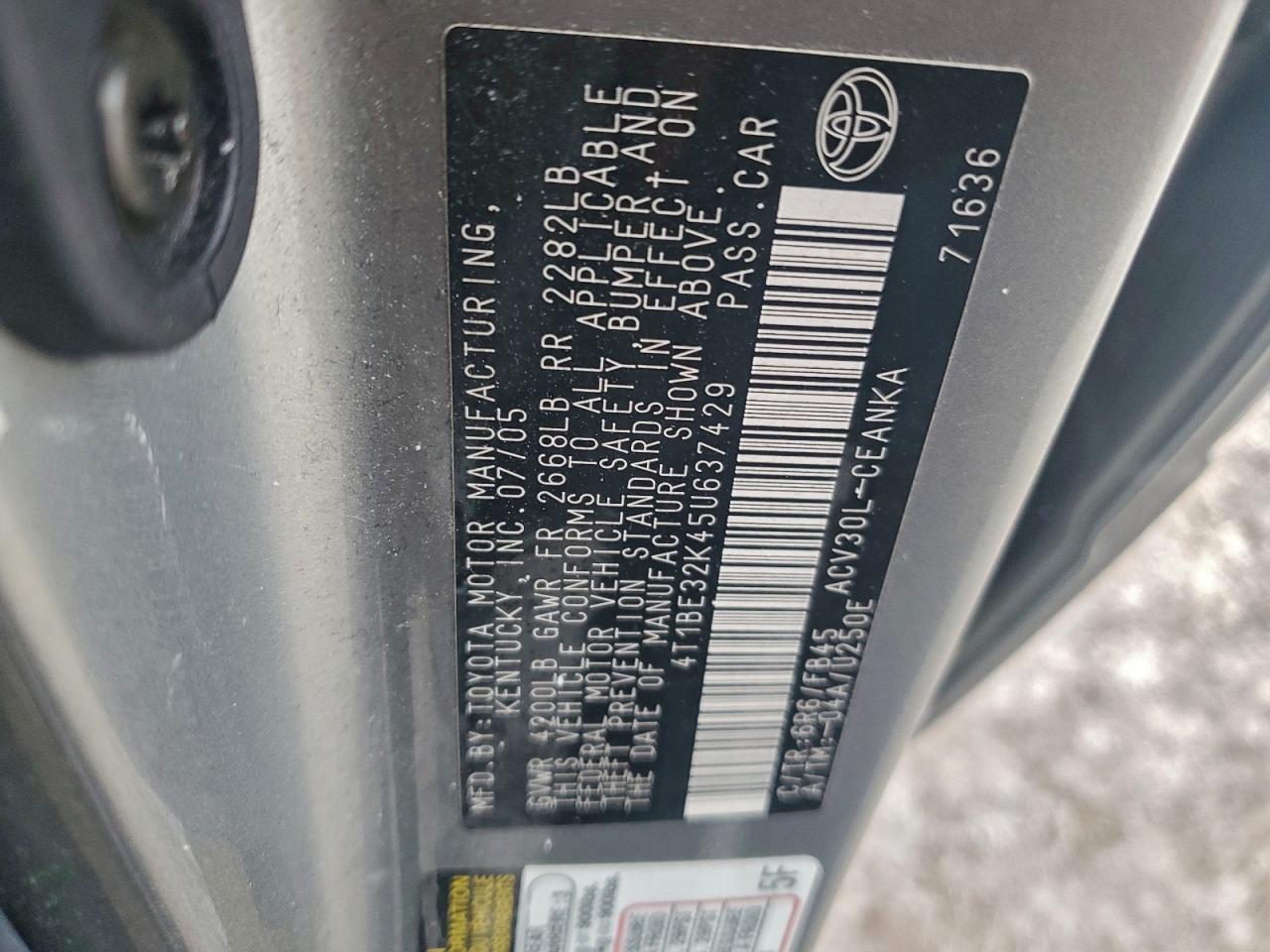 2005 TOYOTA CAMRY