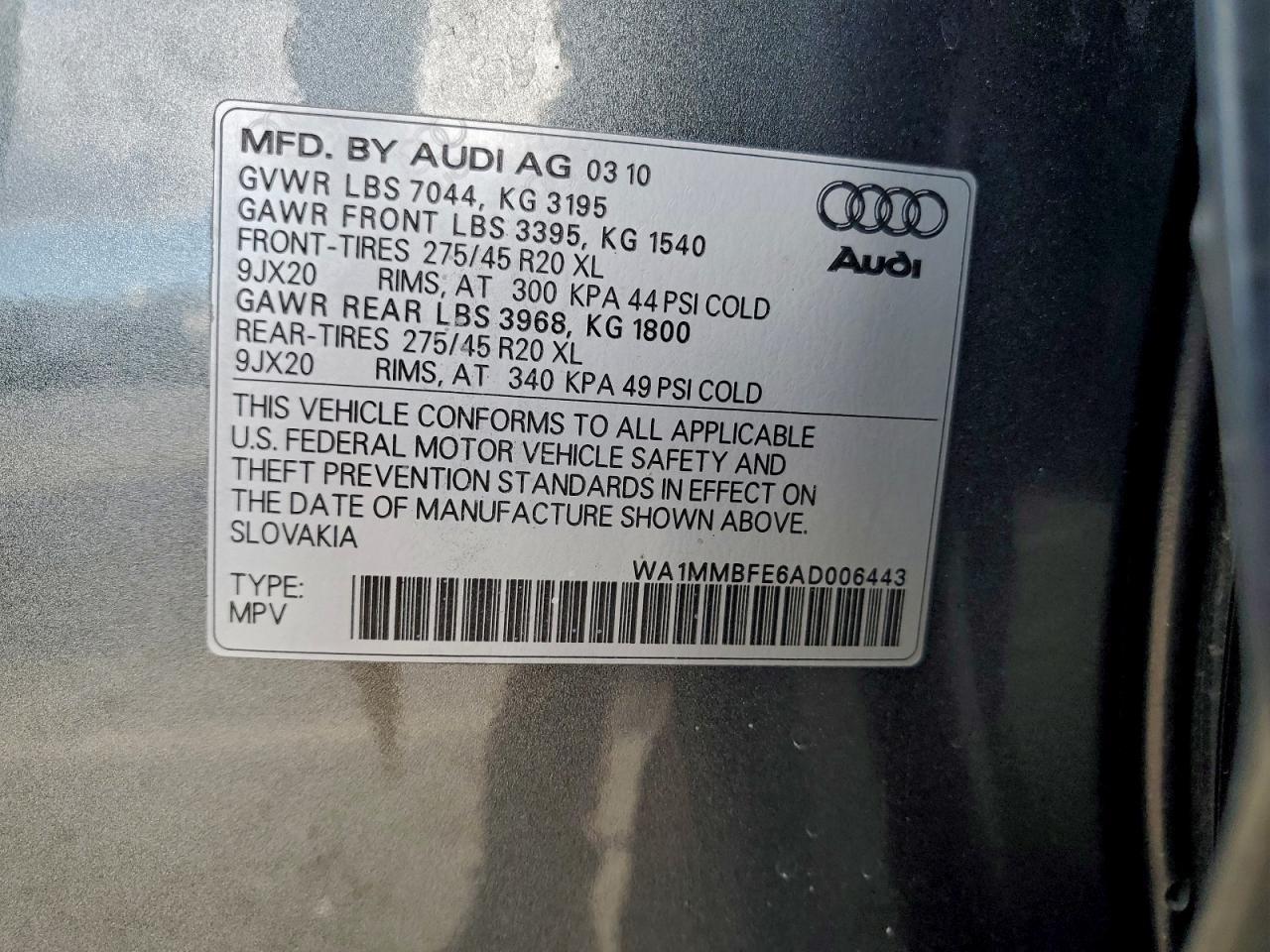 2010 AUDI Q7