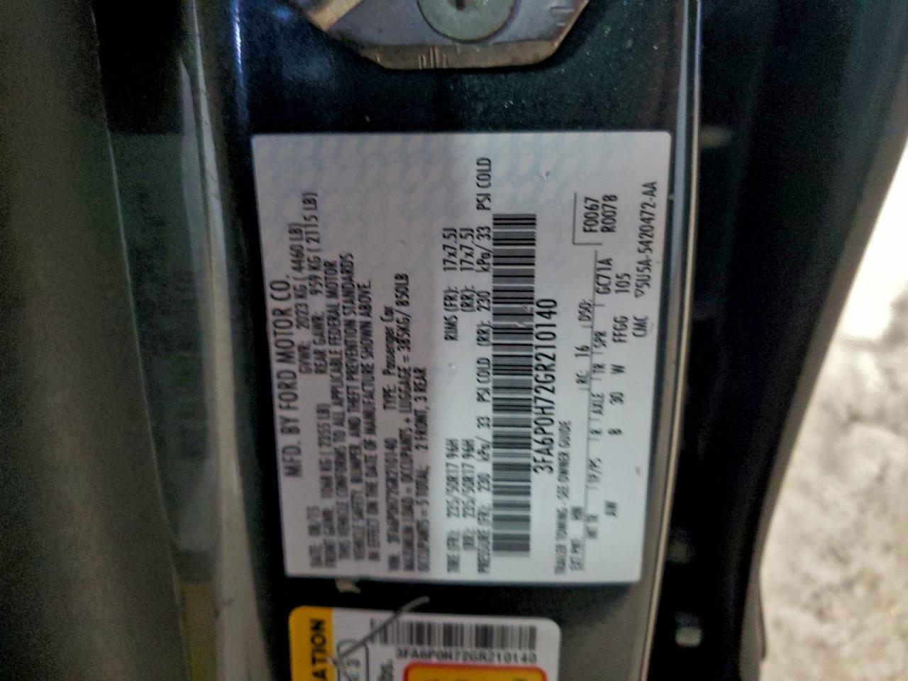 2016 FORD FUSION