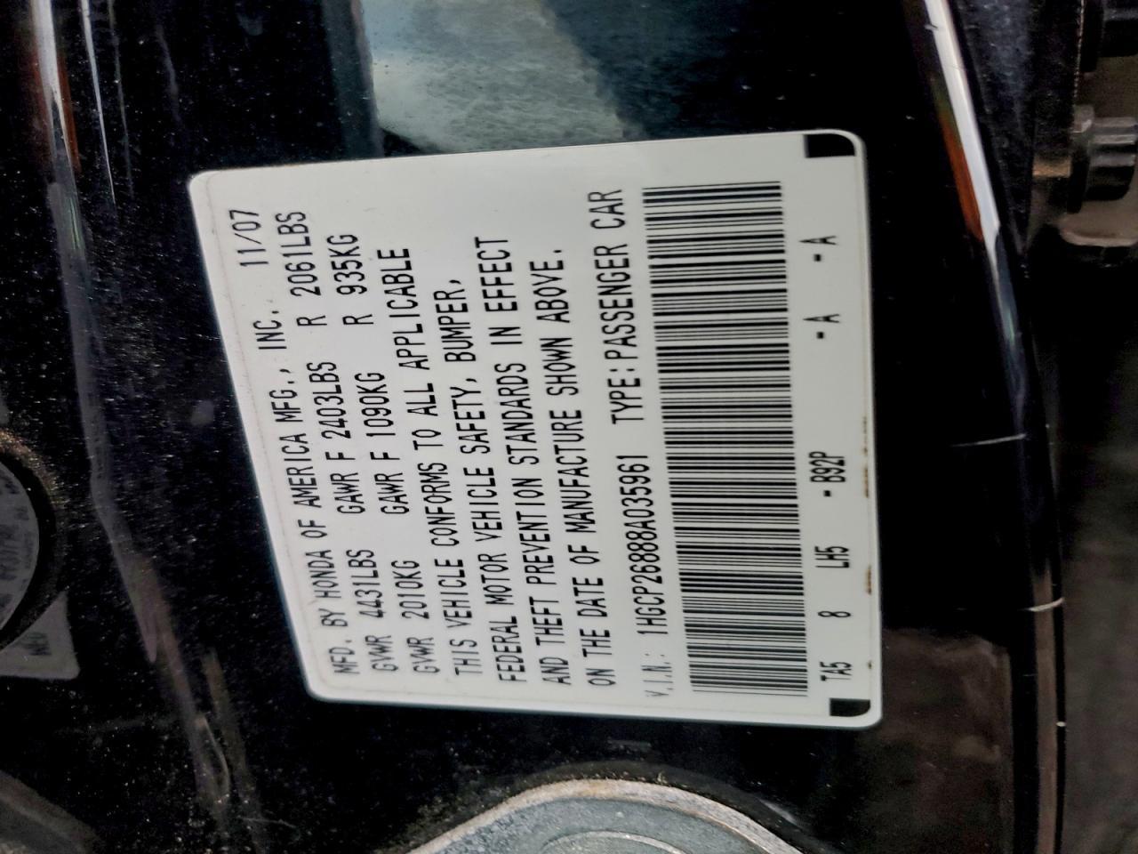 2008 HONDA ACCORD