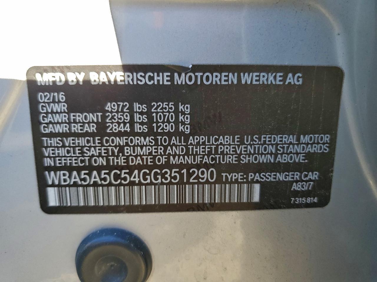 2016 BMW 5 series