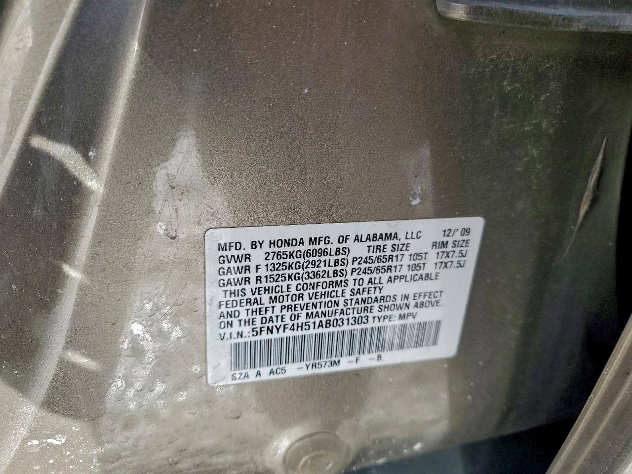 2010 HONDA PILOT