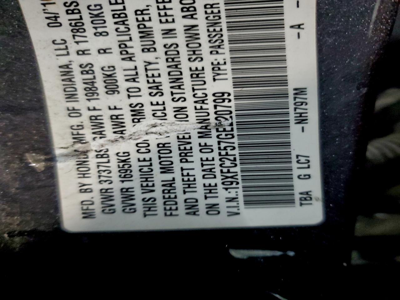 2016 HONDA CIVIC