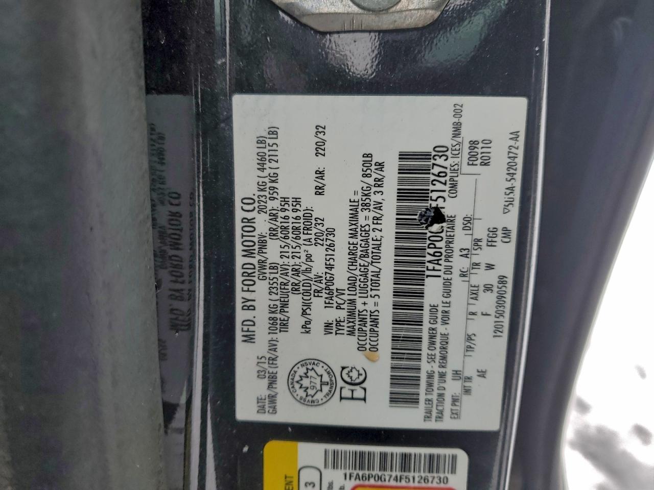 2015 FORD FUSION