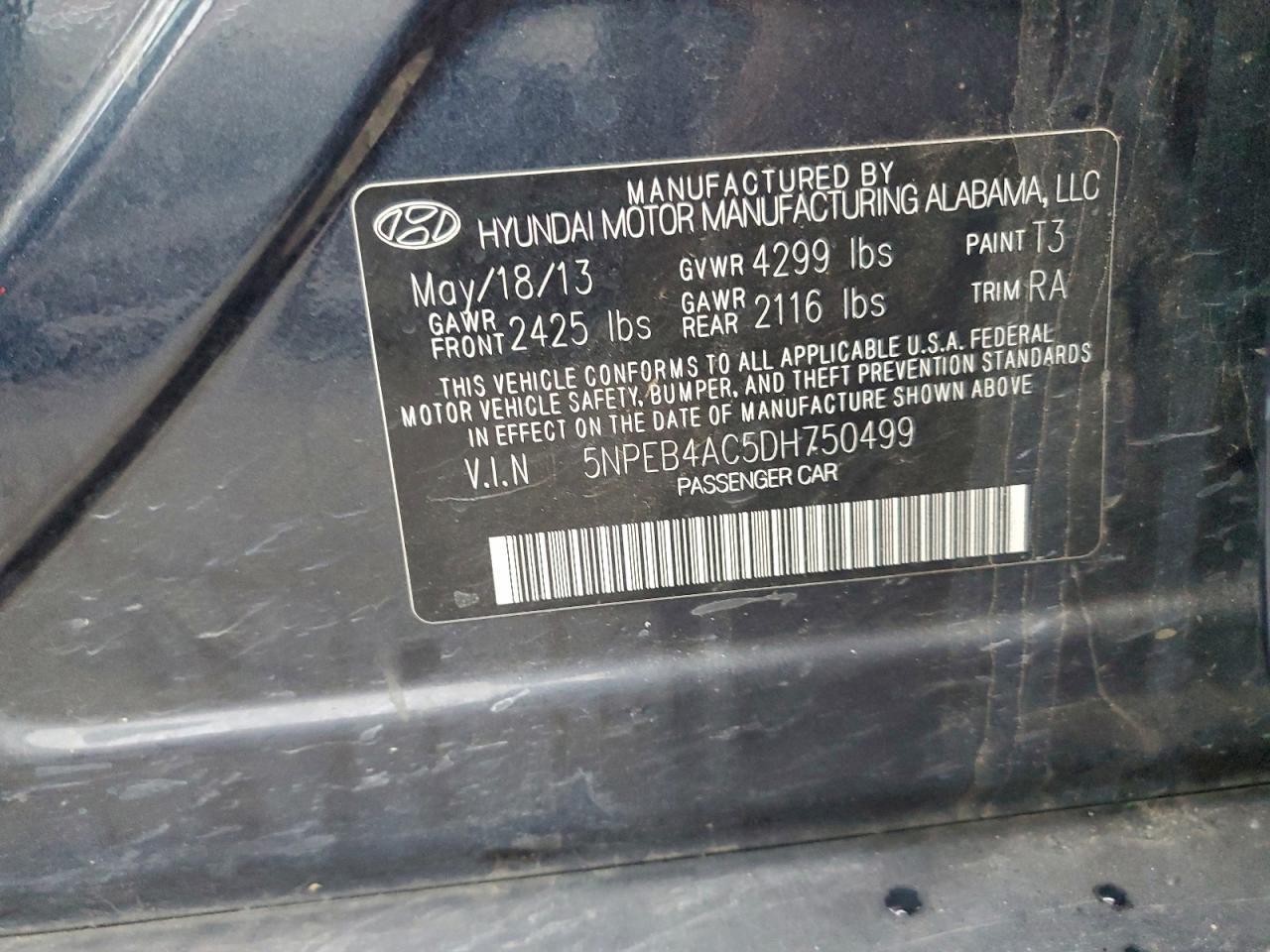 2013 HYUNDAI SONATA