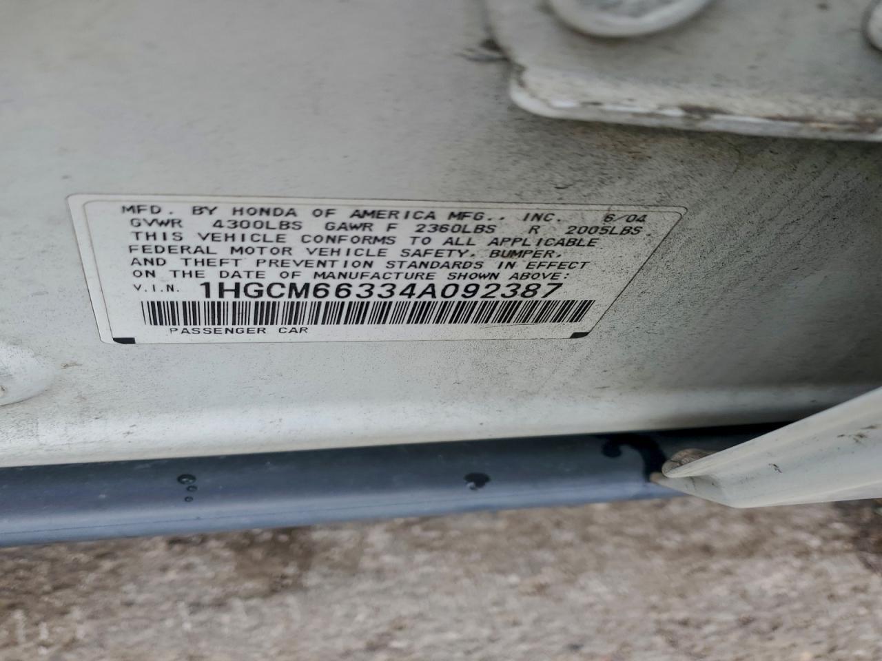 2004 HONDA ACCORD