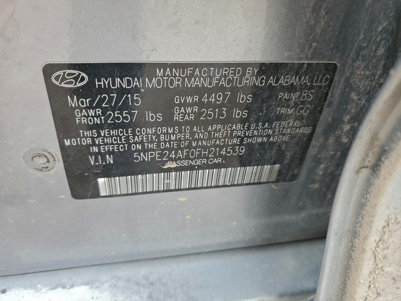 2015 HYUNDAI SONATA