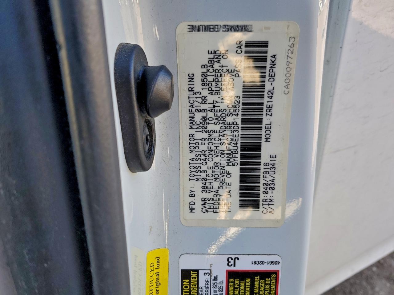 2013 TOYOTA COROLLA
