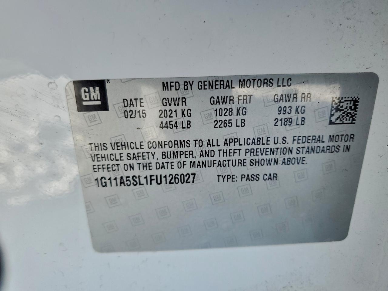 2015 CHEVROLET MALIBU