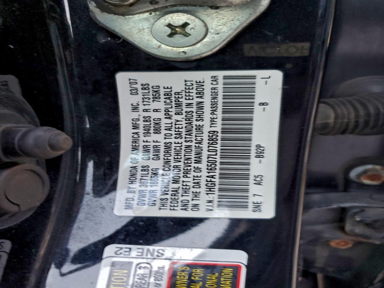 2007 HONDA CIVIC