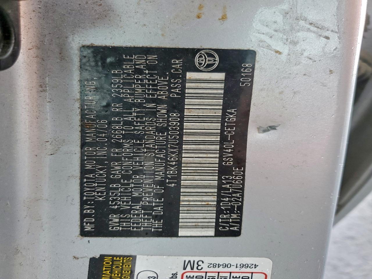 2007 TOYOTA CAMRY
