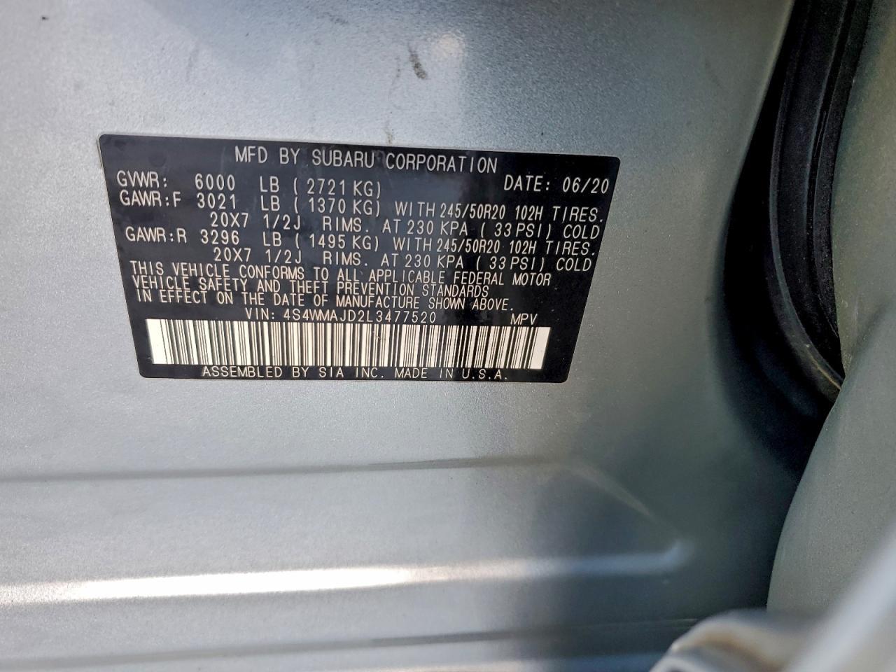2020 SUBARU Ascent