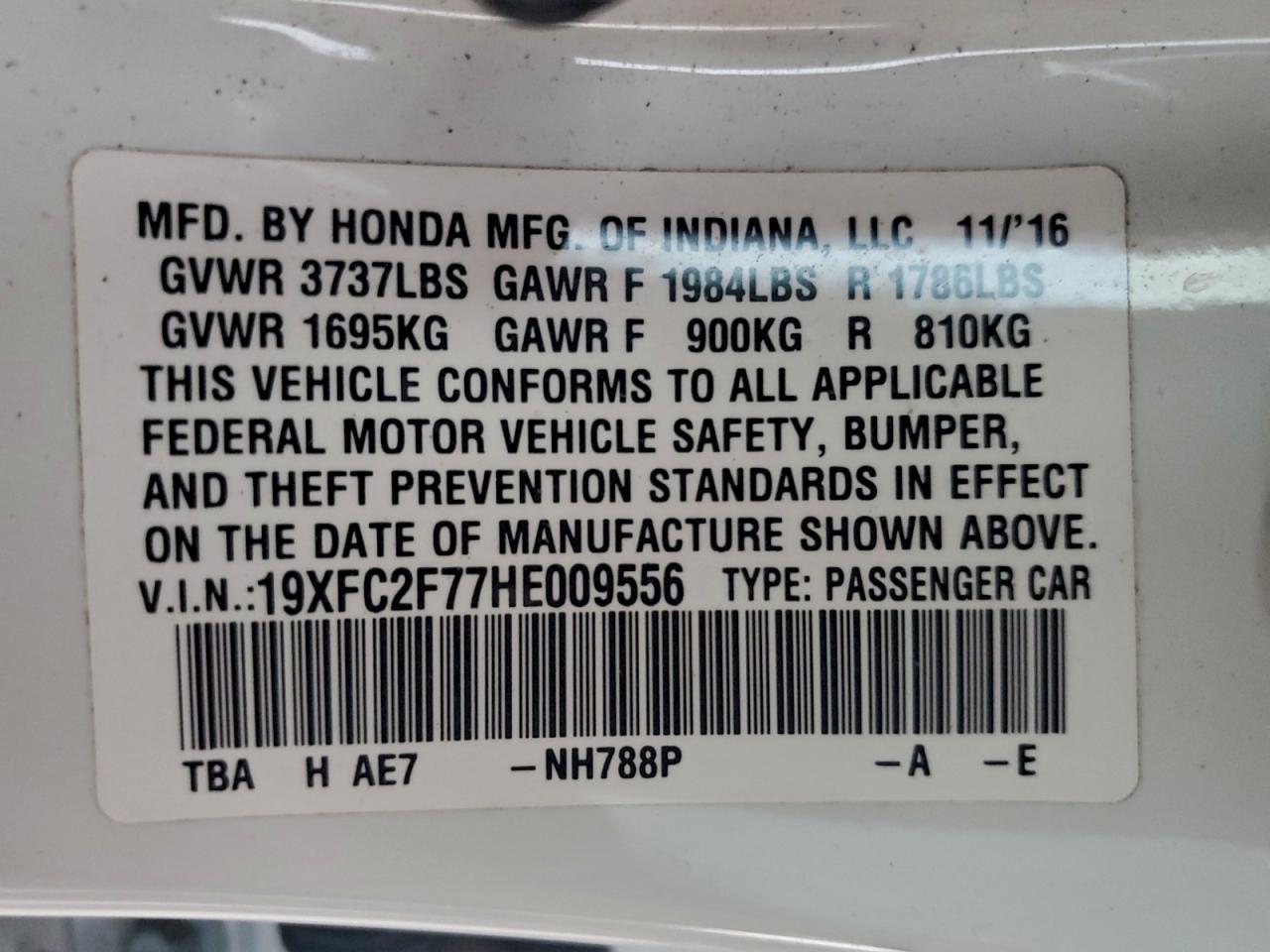 2017 HONDA CIVIC