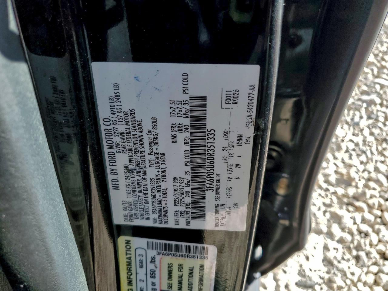 2013 FORD FUSION