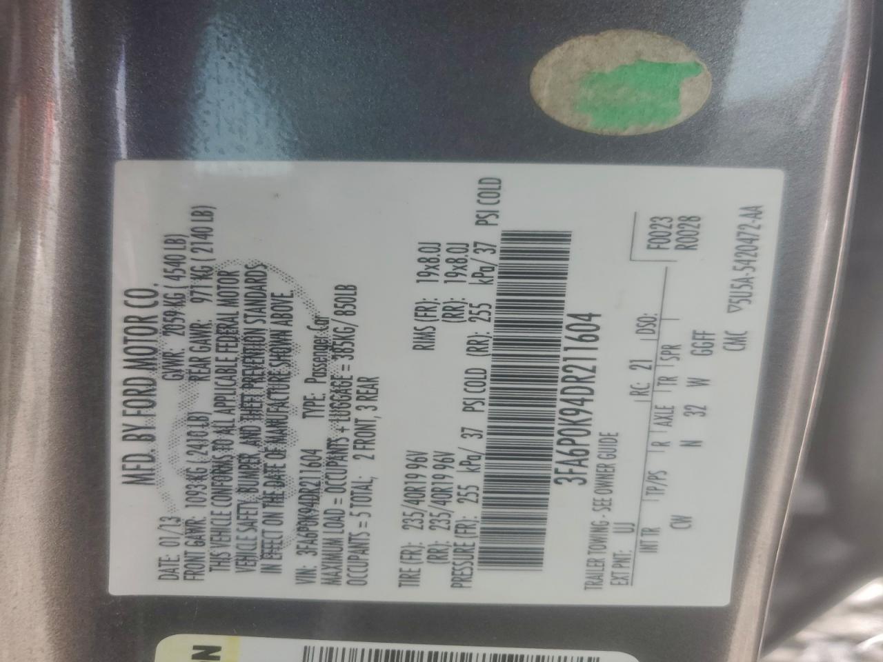2013 FORD FUSION