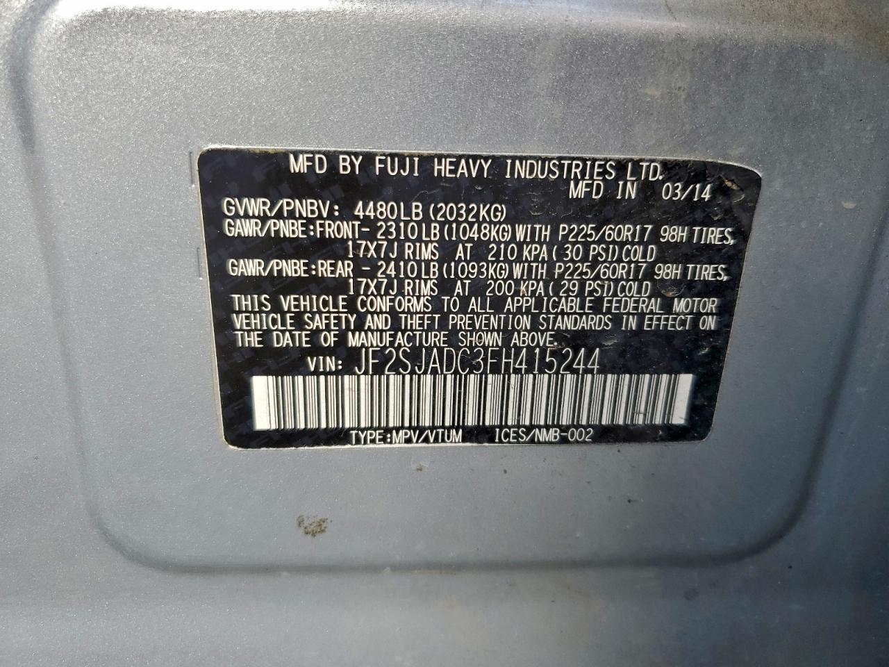 2015 SUBARU FORESTER
