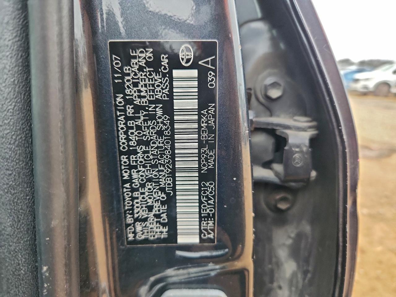 2008 TOYOTA YARIS