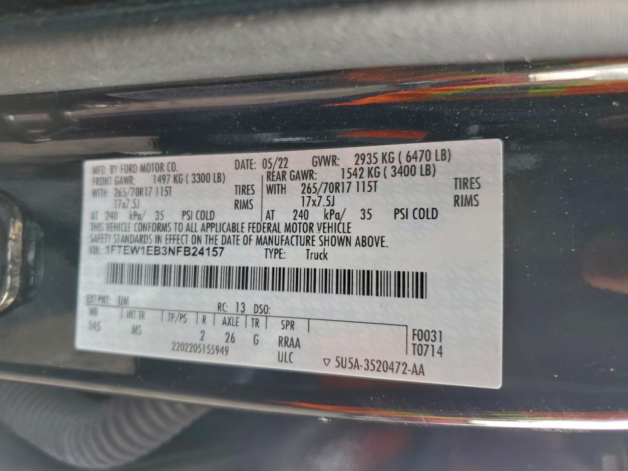 2022 FORD F-150