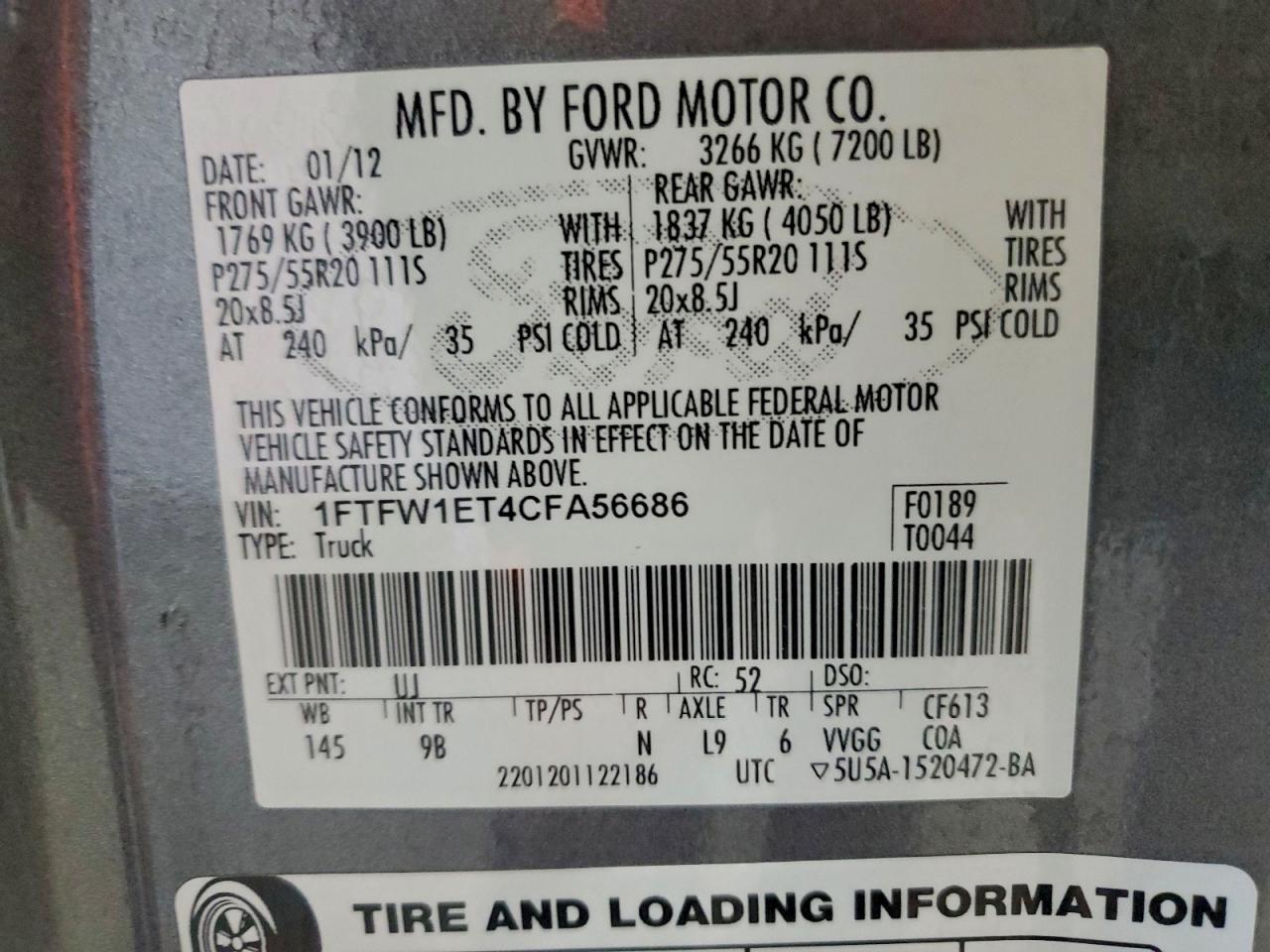 2012 FORD F-150