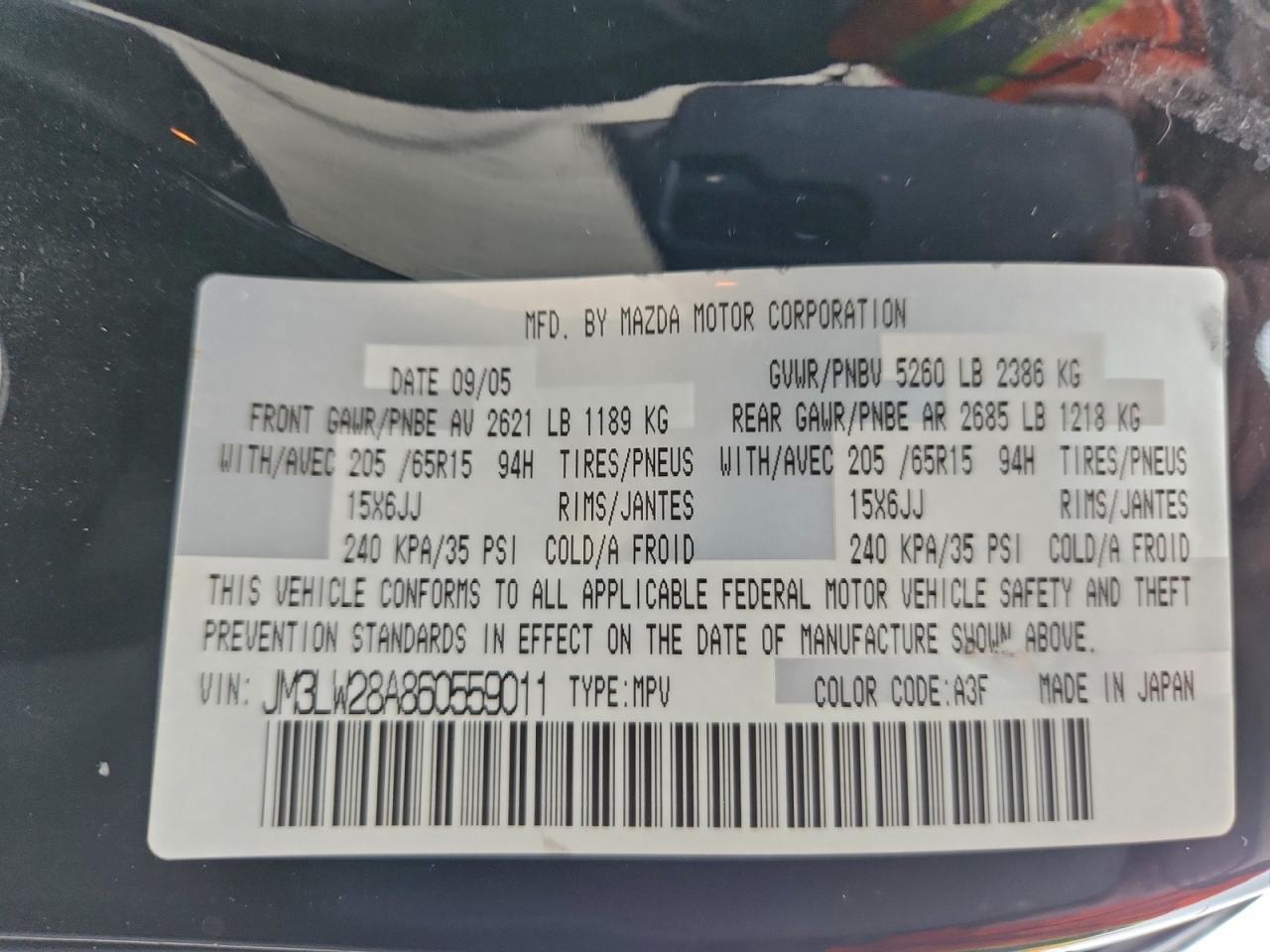 2006 MAZDA Mpv