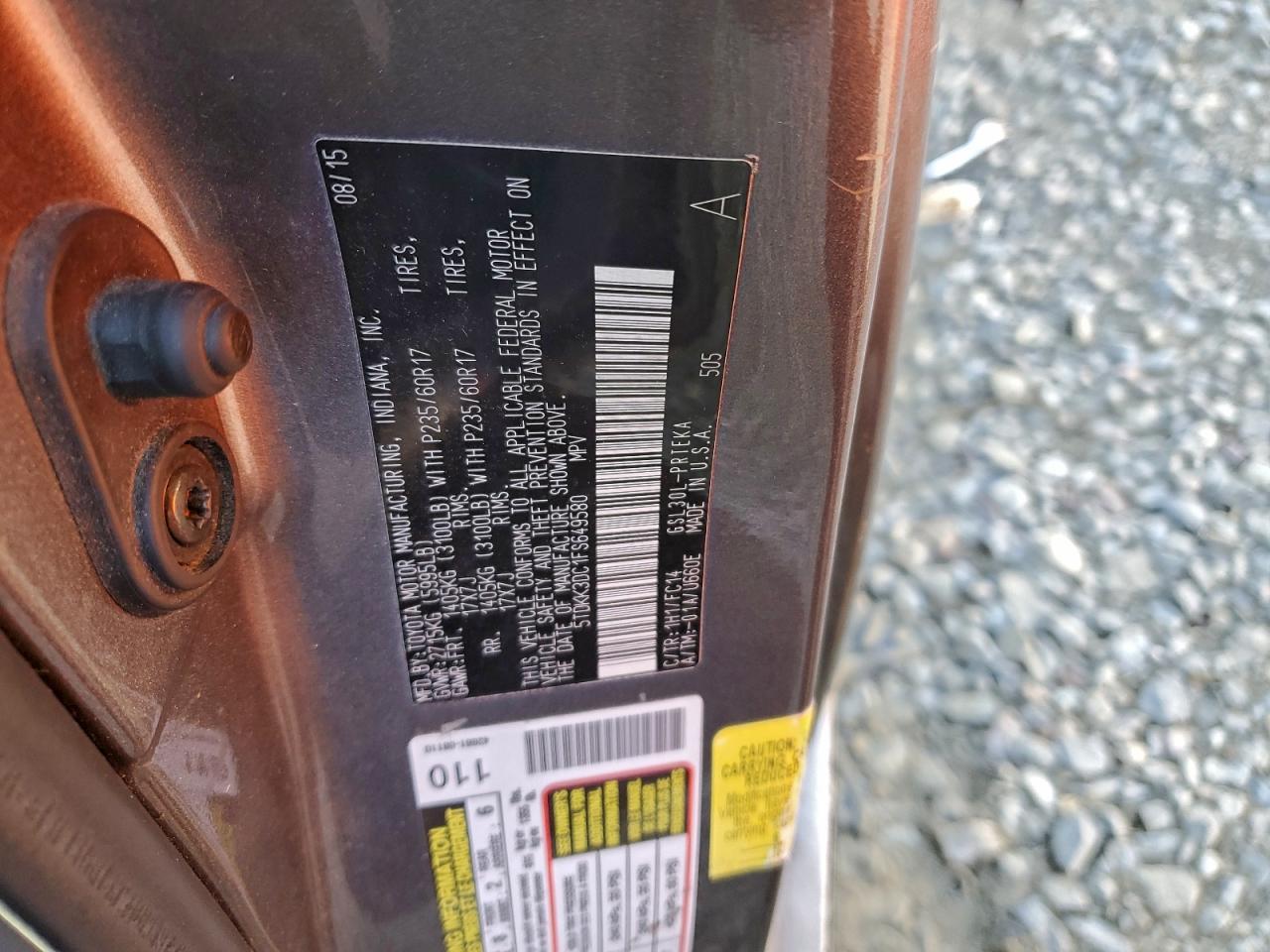 2015 TOYOTA SIENNA