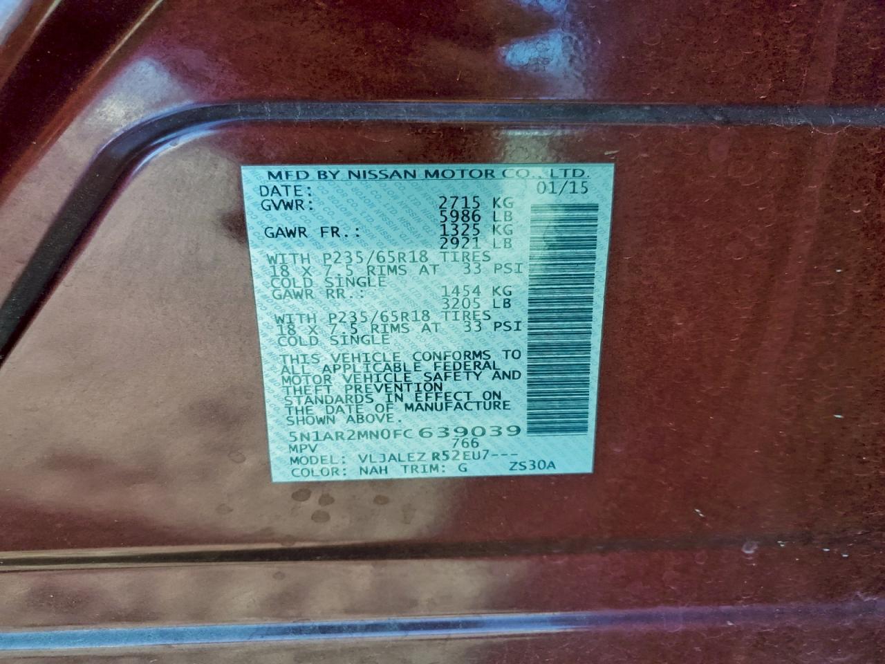 2015 NISSAN PATHFINDER