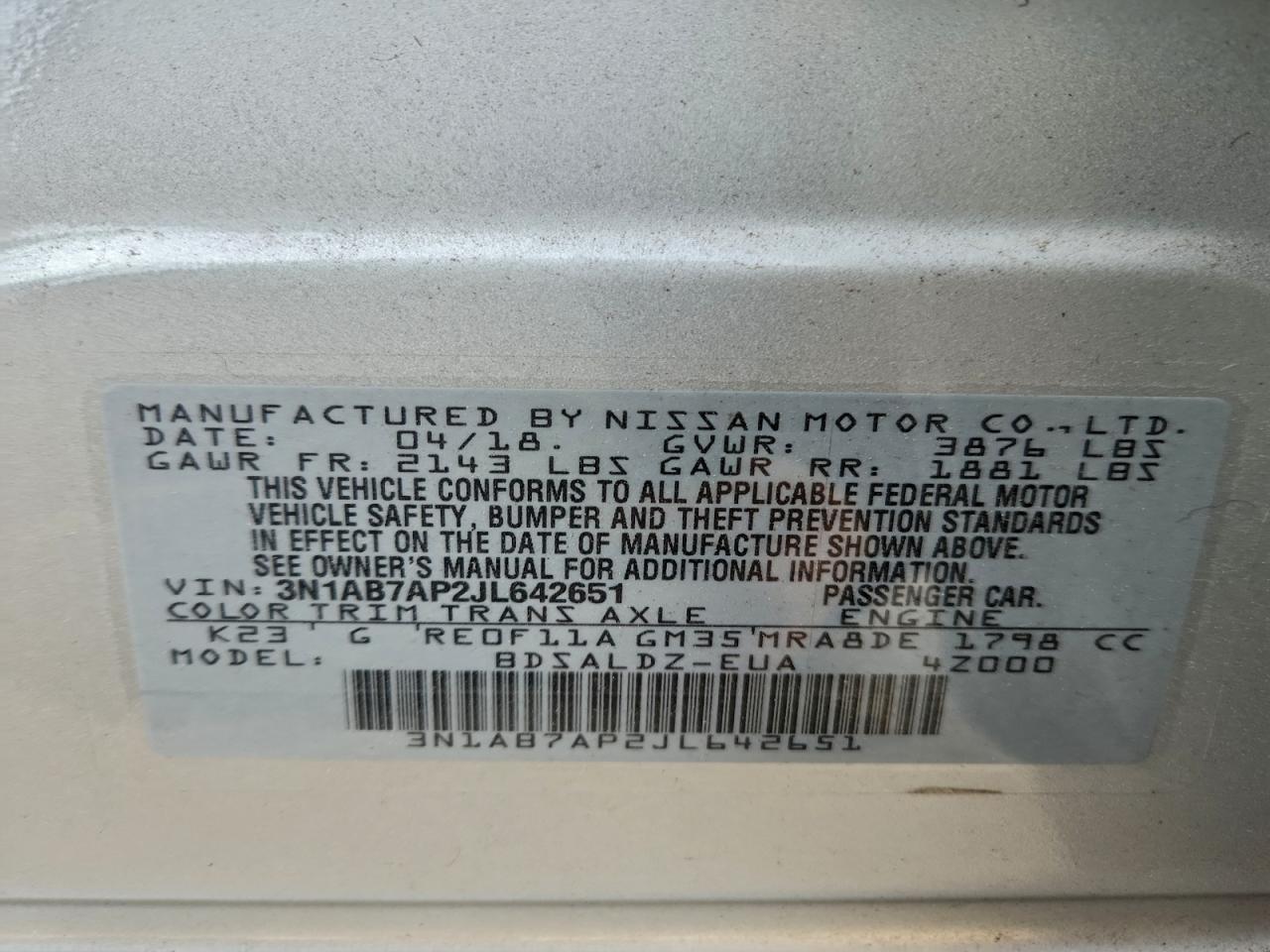 2018 NISSAN SENTRA