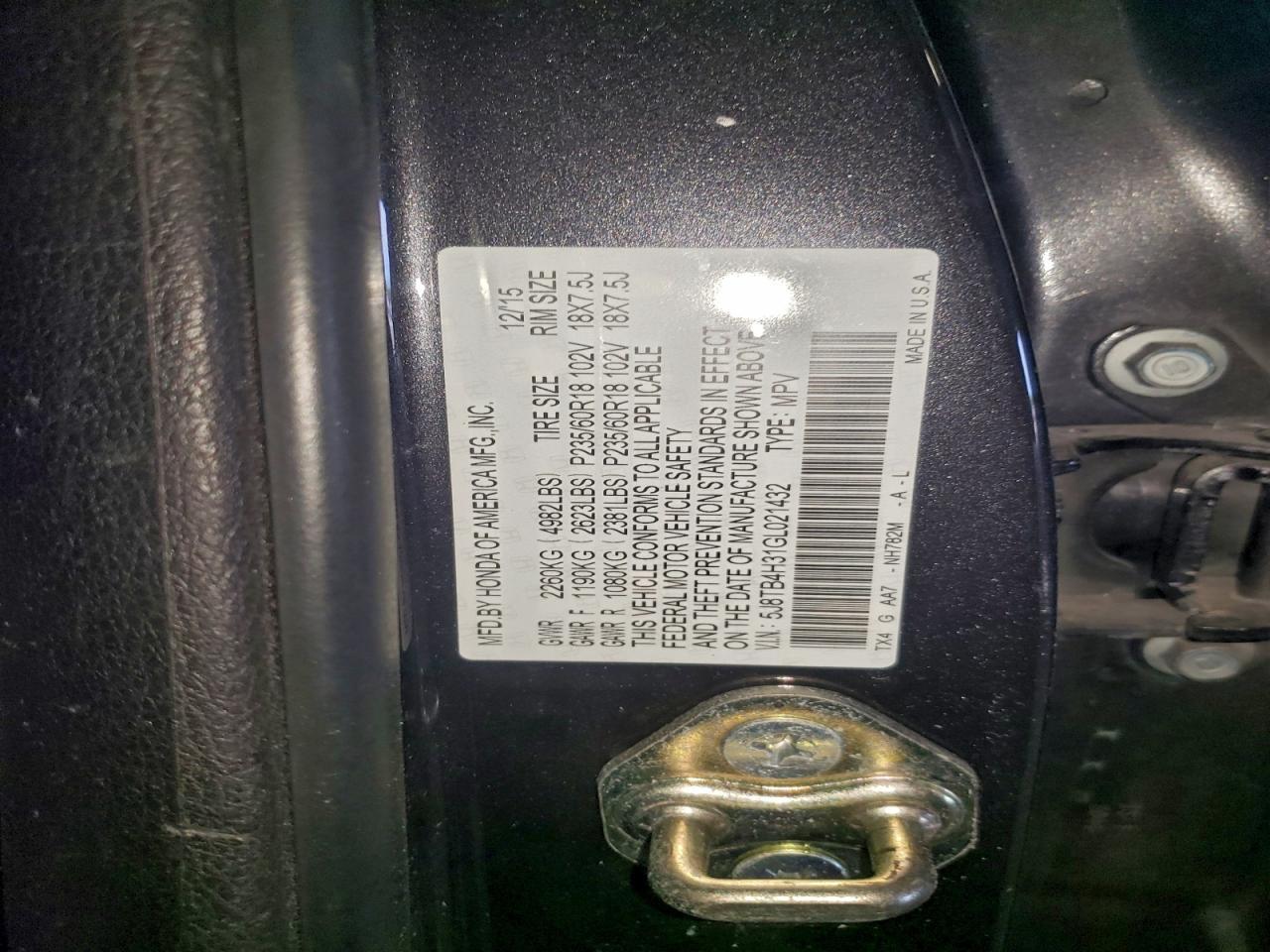 2016 ACURA RDX
