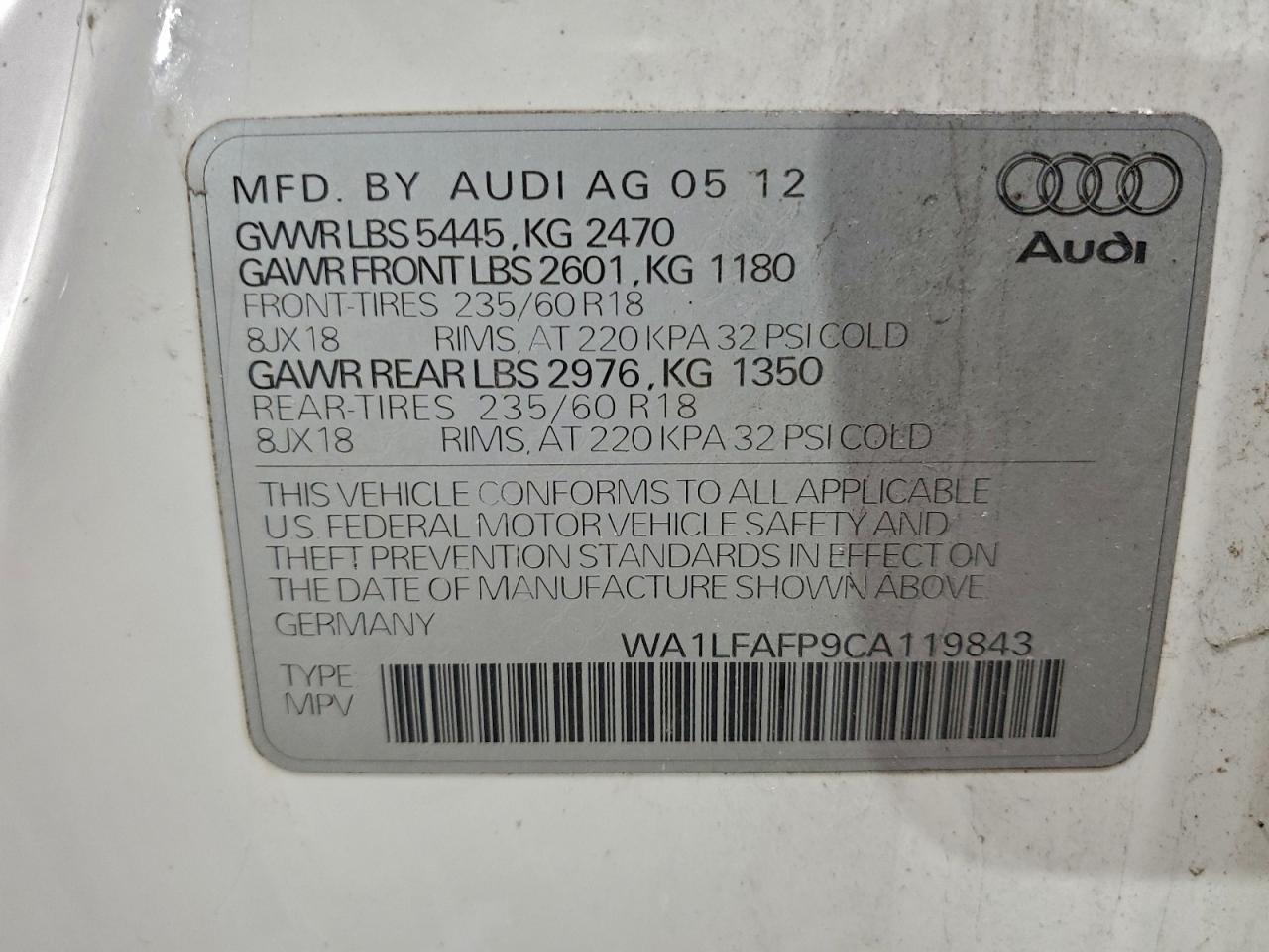 2012 AUDI Q5