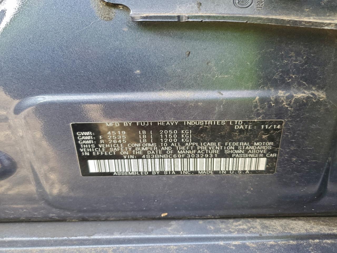 2015 SUBARU Legacy