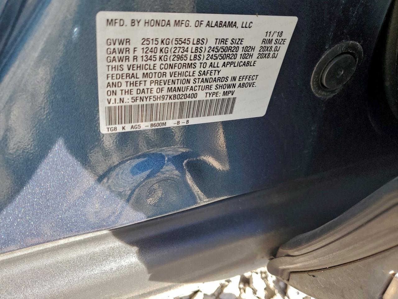 2019 HONDA PILOT