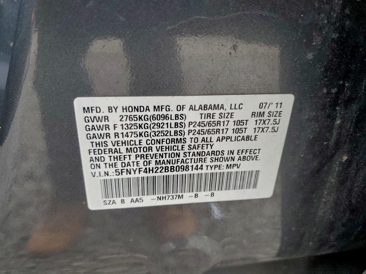 2011 HONDA PILOT