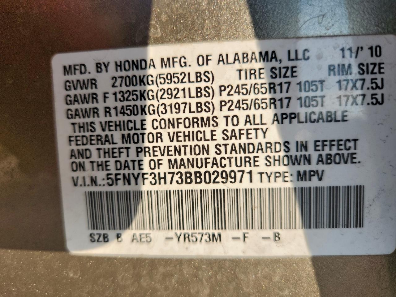 2011 HONDA PILOT