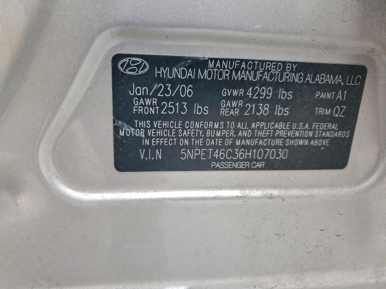 2006 HYUNDAI SONATA