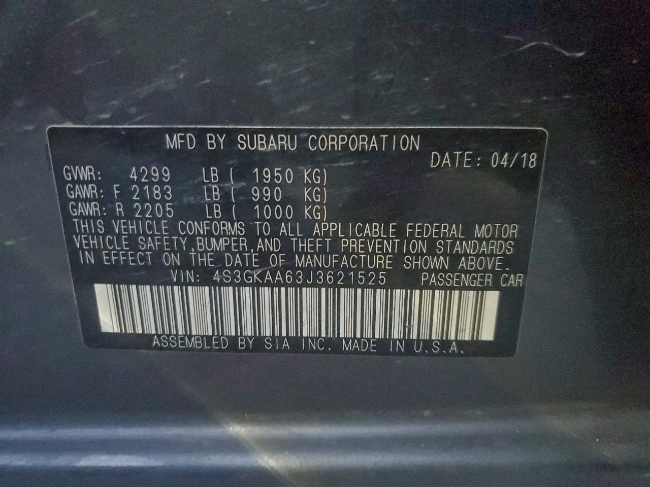 2018 SUBARU IMPREZA