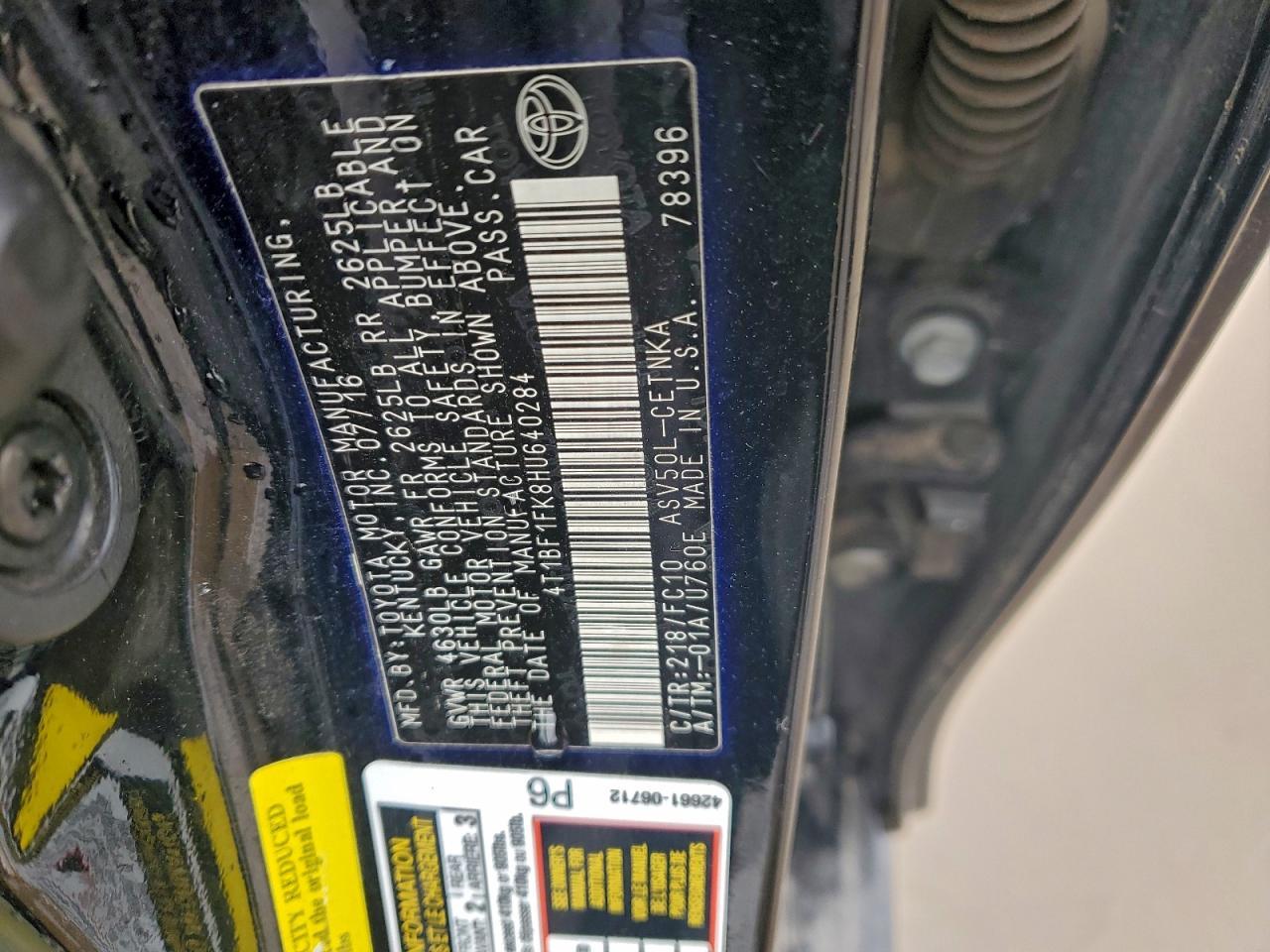 2017 TOYOTA CAMRY