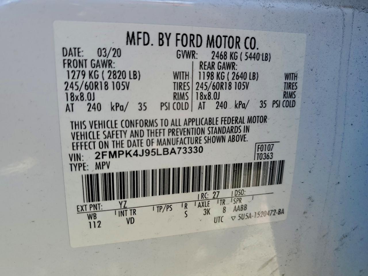 2020 FORD EDGE
