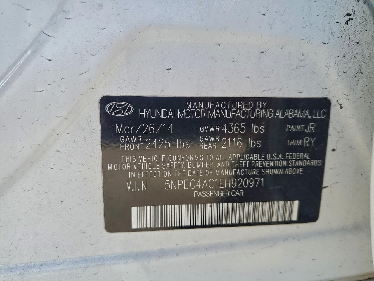 2014 HYUNDAI SONATA