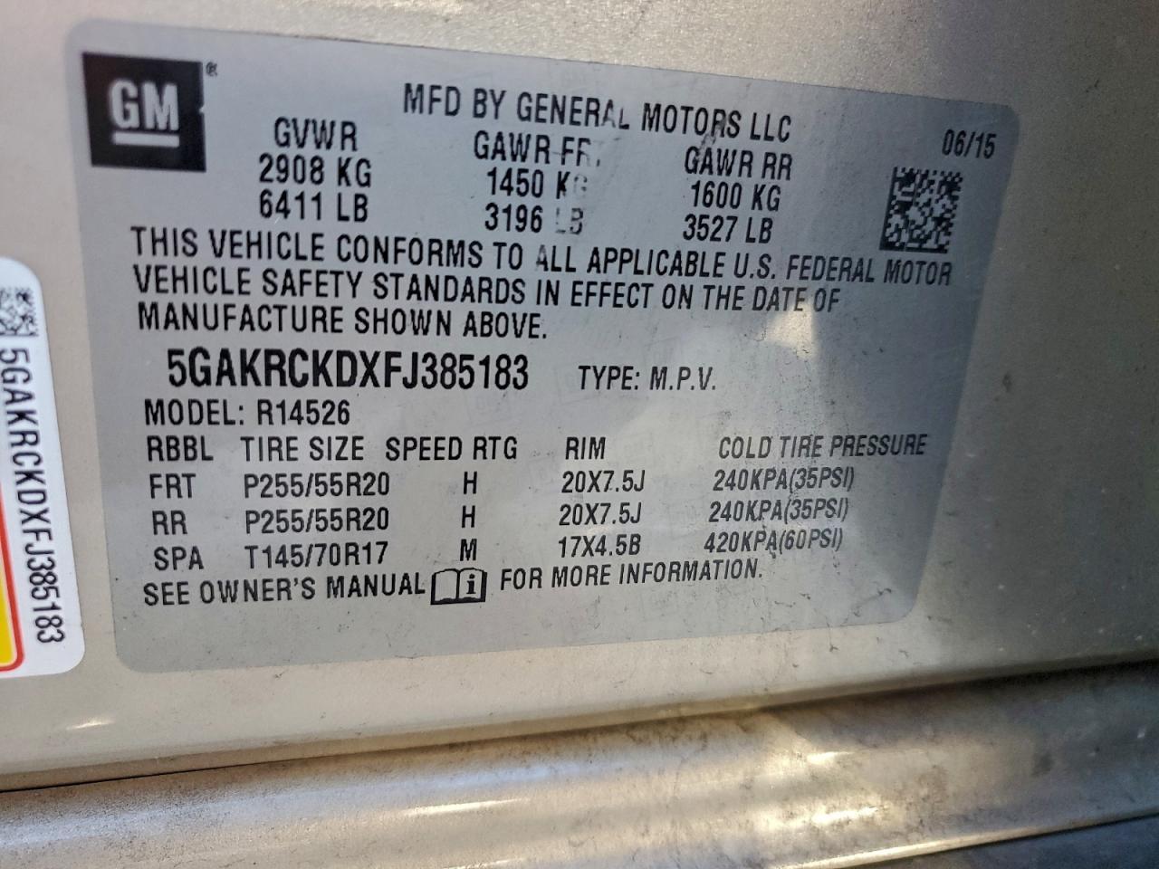 2015 BUICK ENCLAVE