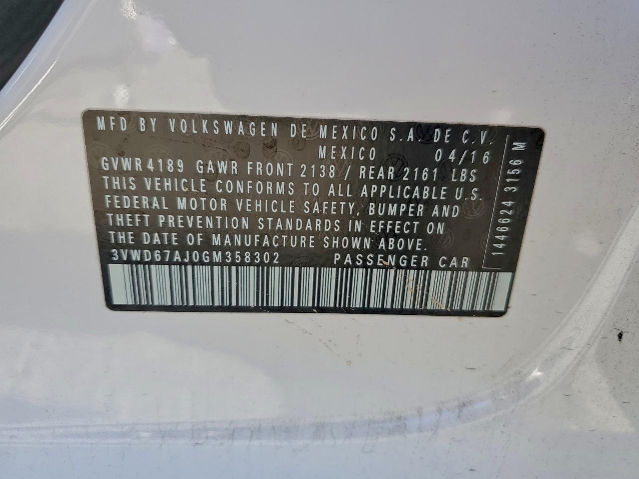 2016 VOLKSWAGEN JETTA