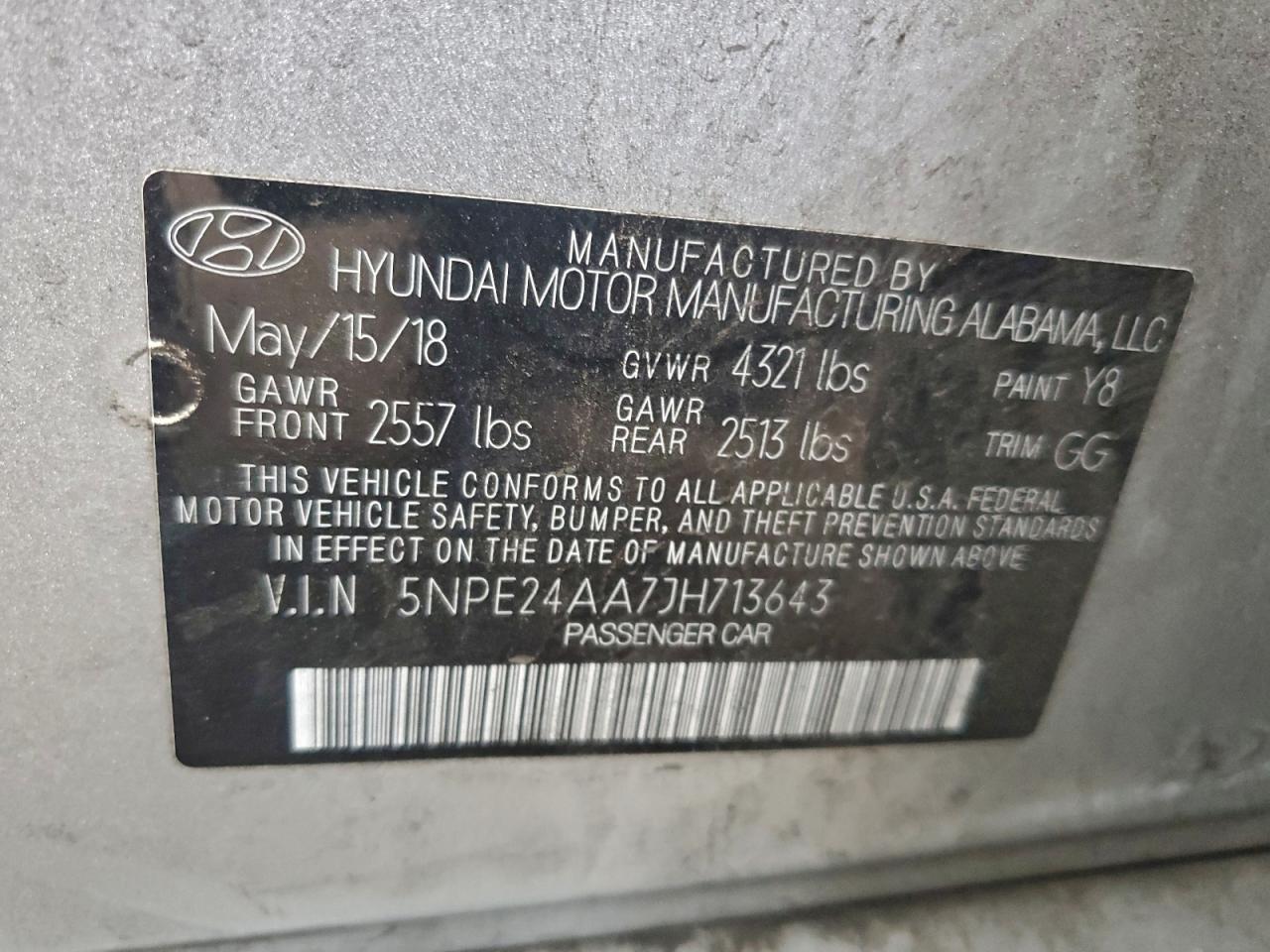 2018 HYUNDAI SONATA
