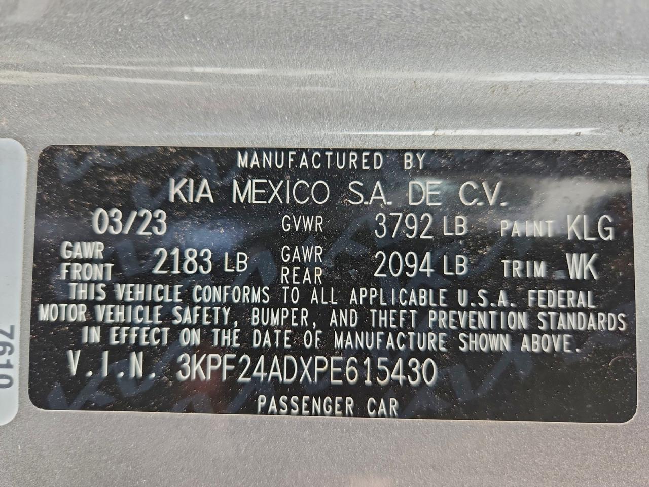 2023 KIA FORTE