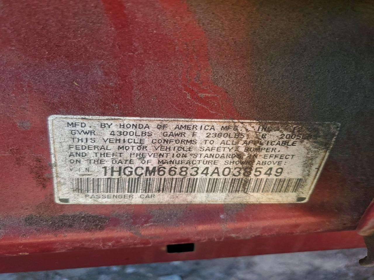 2004 HONDA ACCORD