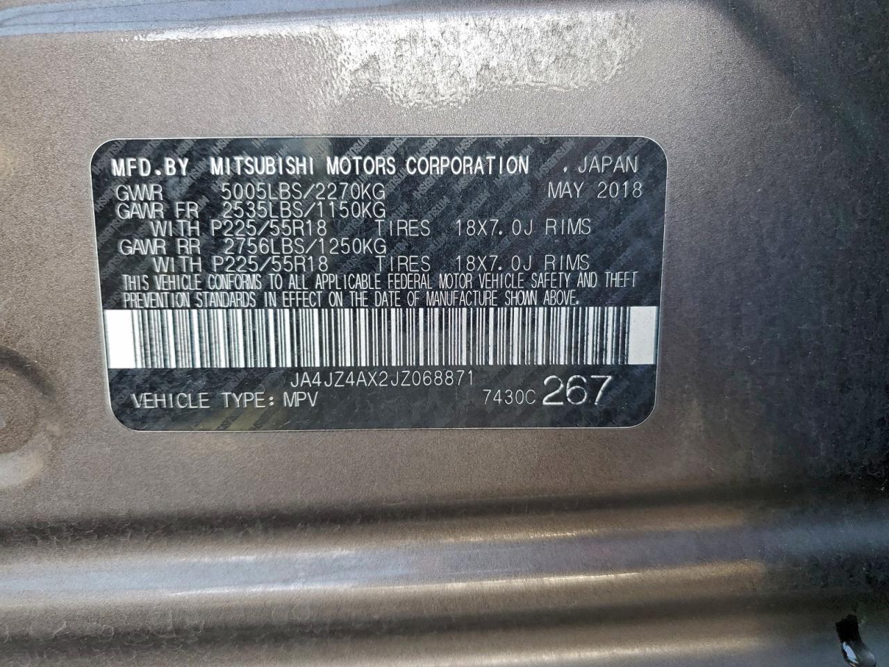 2018 MITSUBISHI outlander