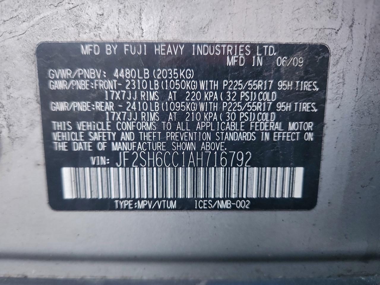 2010 SUBARU FORESTER